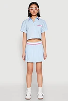 Womens Poplin Varsity Stripe Cropped Shirt,
