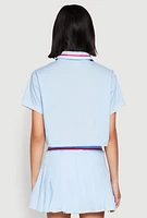 Womens Poplin Varsity Stripe Cropped Shirt,