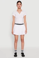 Womens Short Sleeve Polo Tee, White, Size S