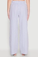 Womens Striped Drawstring Pants, Blue, Size M