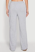 Womens Fleece Graphic Drawstring Sweatpants, Grey, Size M