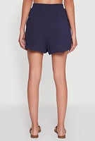 Womens Trendy Gauze Knit High Waisted Shorts,