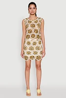 Womens Hexagon Geometric Crochet Skirt, Multi, Size M