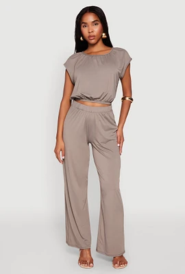 Womens High Waist Wide Leg Pants,