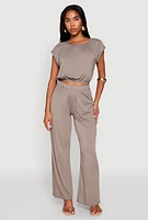 Womens High Waist Wide Leg Pants,