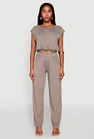 Womens High Waist Wide Leg Pants,