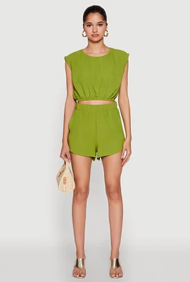 Womens Airy High Waisted Shorts,