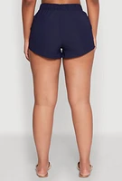 Womens Airy High Waisted Shorts, Blue,