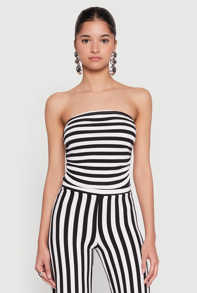 Womens Striped Tube Top, Multi,