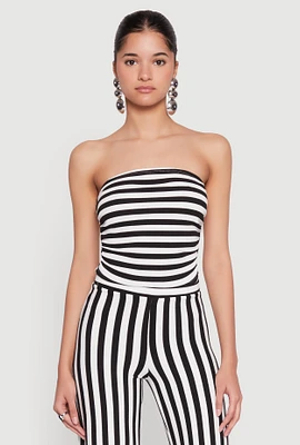 Womens Striped Tube Top, Multi,