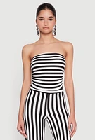 Womens Striped Tube Top, Multi,