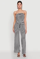 Womens Striped Tube Top, Multi,
