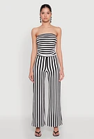Womens Striped Tube Top, Multi,