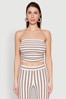 Womens Striped Tube Top, Multi,