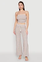 Womens Striped Tube Top, Multi, Size L
