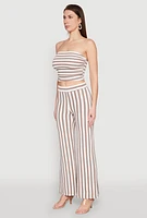Womens Striped Tube Top, Multi, Size L