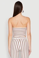Womens Striped Tube Top, Multi, Size L