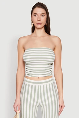 Womens Striped Tube Top, Multi,