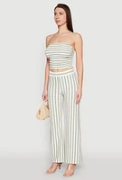 Womens Striped Tube Top, Multi,
