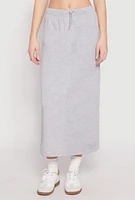 Womens Almost Famous Fleece Maxi Skirt, Grey,