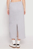 Womens Almost Famous Fleece Maxi Skirt, Grey,