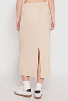 Womens Almost Famous Fleece Maxi Skirt, Khaki, Size L
