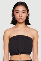 Womens Almost Famous Toggle Drawstring Bandeau Top, M