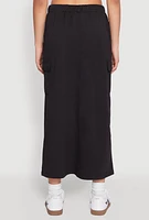 Womens Almost Famous Fleece Slit Front Cargo Skirt,