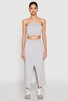 Womens Almost Famous Fleece Slit Front Cargo Skirt, Grey, Size XL