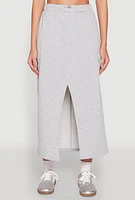 Womens Almost Famous Fleece Slit Front Cargo Skirt, Grey, Size XL