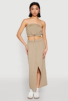 Womens Almost Famous Fleece Slit Front Cargo Skirt,