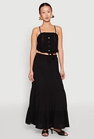 Womens Almost Famous Faux Button Cropped Cami,