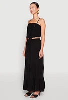 Womens Almost Famous Faux Button Cropped Cami,
