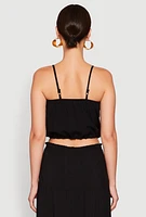 Womens Almost Famous Faux Button Cropped Cami,