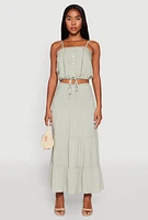 Womens Almost Famous Faux Button Cropped Cami,