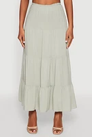 Womens Almost Famous High Waist Tiered Skirt,