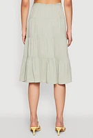 Womens Almost Famous High Waist Tiered Skirt, Green