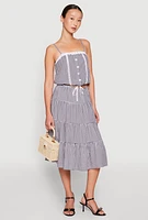 Womens Madden Girl Gingham Drawstring Hem Cropped Cami, Multi, Size S