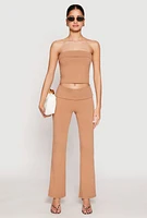 Womens Almost Famous Fold Over Cropped Tube Top,