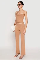 Womens Almost Famous Fold Over Cropped Tube Top,