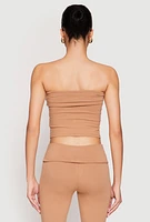 Womens Almost Famous Fold Over Cropped Tube Top,