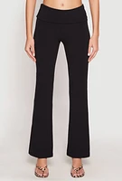 Womens Almost Famous Fold Over Waist Pants, Black, Size XL