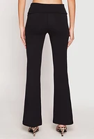 Womens Almost Famous Fold Over Waist Pants, Black, Size XL
