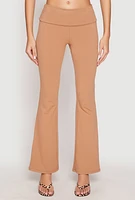 Womens Almost Famous Fold Over Waist Pants, Khaki, Size L