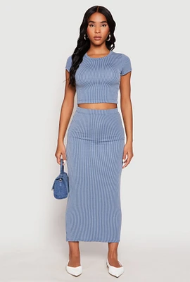 Womens Almost Famous Ribbed Knit Maxi Skirt,