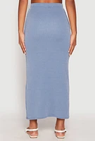 Womens Almost Famous Ribbed Knit Maxi Skirt, M