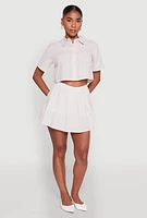 Womens Almost Famous Striped Seersucker Pleated Skirt, XL