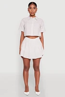 Womens Almost Famous Striped Seersucker Pleated Skirt, XL