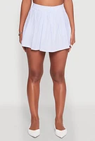 Womens Almost Famous Striped Seersucker Pleated Skirt,