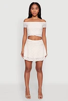 Womens Madden Girl Ruched Lace Tiered Skirt, Khaki, Size XL